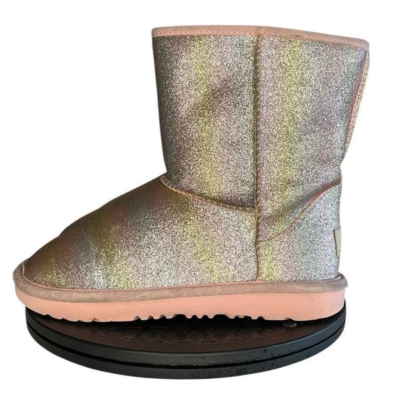 Girls UGG Classic II Glitter Cushioned Footbed Faux Fur Lined Snow Boot Size 3 - Picture 1 of 6
